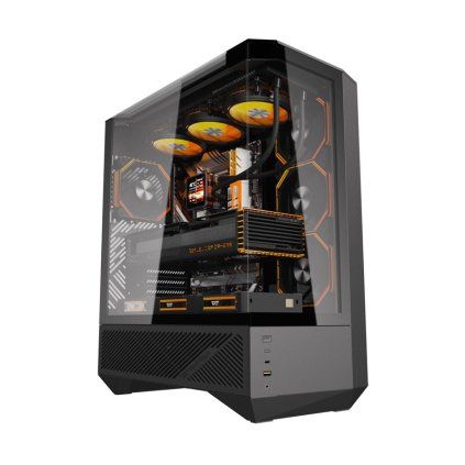 Počítačová skříň Darkflash DY460 (černá) + 4 ventilátory ARGB