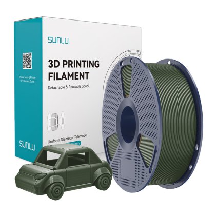 PETG filament s povrchovou úpravou (olivová)  Sunlu