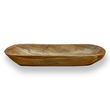 TEAK Mísa ve tvaru zaoblené loďky průměr 40 cm  Teak