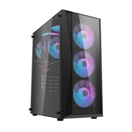 Darkflash DK352 Plus počítačová skříň + 4× ventilátor