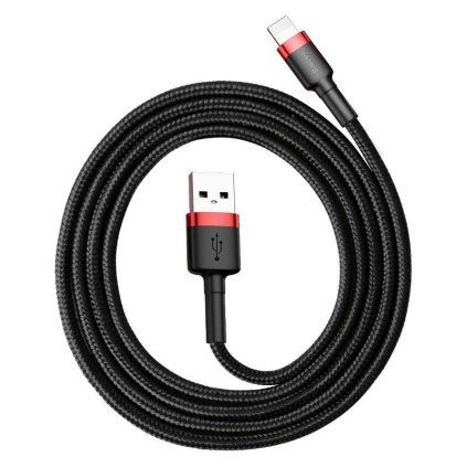 Baseus Cafule USB Lightning kabel 2.4A 1m (červeno-černý)