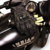 Rukavice moto SOCHI pánské kožené dlouhé černá/béžová M (Velikost M)
