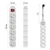 Prodlužovací kabel EMOS 2m, 6 zásuvek, s vypínačem, bílý, PVC, 1 mm2  EMOS