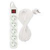 Prodlužovací kabel EMOS 10m, 5 zásuvek, s vypínačem, bílý, PVC, 1,5mm2  EMOS