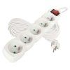 Prodlužovací kabel EMOS 10m, 5 zásuvek, s vypínačem, bílý, PVC, 1,5mm2  EMOS