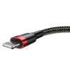 Baseus Cafule USB Lightning kabel 2.4A 1m (červeno-černý)